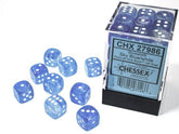 CHESSEX - Dados Borealis Sky Blue/White Luminary 12mm c/36 - Gamesmart